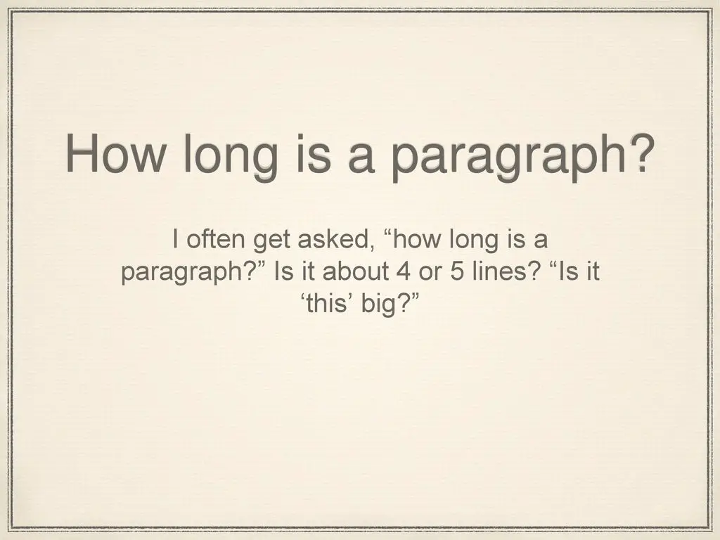 How Long is a Paragraph?